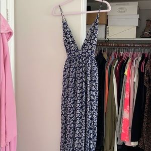 Long , slit, backless sundress